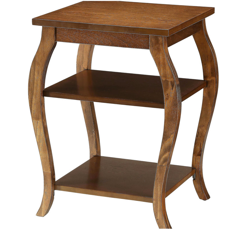 Walnut 2-shelf End Table, Walnut