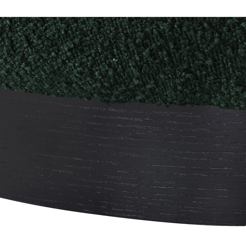 Fauteuil d'appoint Calais, Tissu bouclé vert, Noir