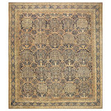 Superb Navy Background Color With Botanical Pattern Antique Indian Lahore Rug