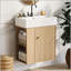 21.6 Inch Modern Floating Bathroom Vanity With Ceramic Basin - Space-Saving Design For Small Bathrooms, Right Side Storage-531668885