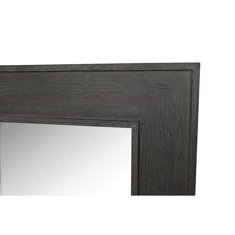 Solid Oak Flat Wall Mirror, Dark Oak