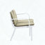 Ensemble de conversation d'extérieur en PP 3 pièces avec 2 fauteuils club et causeuse, structure blanche, résistant aux intempéries