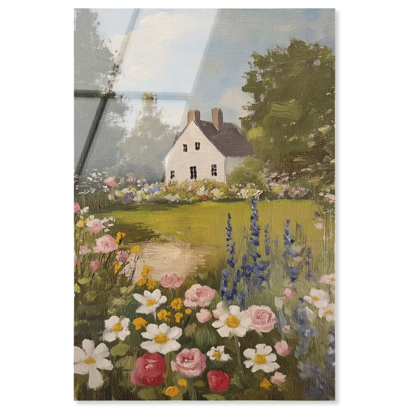 Décoration murale en acrylique Floral Farmhouse I par Art Remedy, prête à être accrochée, H 15 po x l 10 po