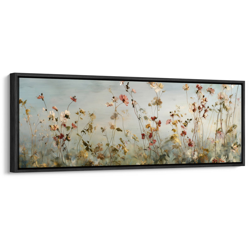 Impression sur toile Wildflower Meadow Breeze, H 20 po x l 60 po, Noir