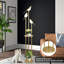 Lampe sur pied dorée pour le salon, lampe sur pied moderne avec tablettes, lampe sur pied Mid-Century avec 3 lumières d'oiseaux réglables à DEL