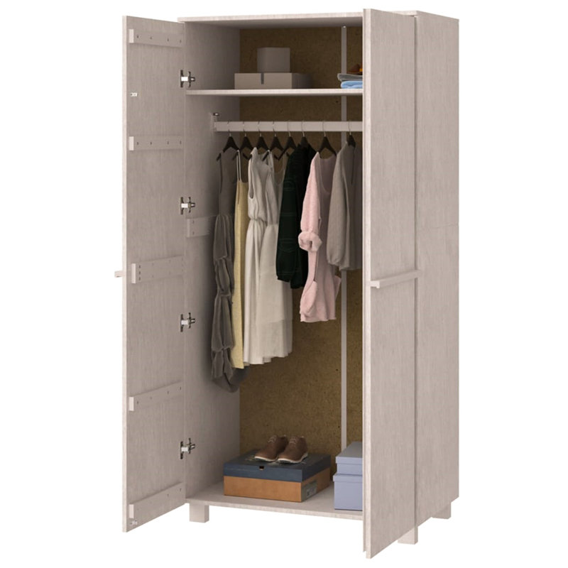 Montvale Solid Wood Wardrobe, White