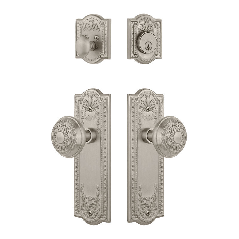Ensemble d'entrée Nostalgic Warehouse Meadows avec bouton œuf et fléchettes, Nickel satiné, 2.75