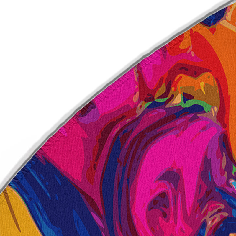 Tapis intérieur et extérieur Fractal Flow, Rond 5 pi