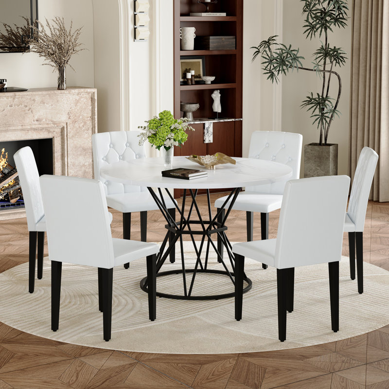 Modern Dining Table Sets(must Include Both Table And Chair), Mdf Marble