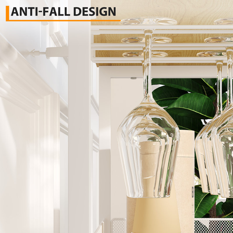 Cabinet/Enclosed Storage Wine Bottle Rack, Natural/White