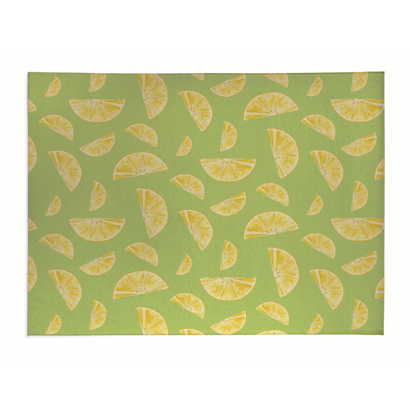 Tapis de bureau léger Summer Summer, L 60 po x P 84 po, Vert citron