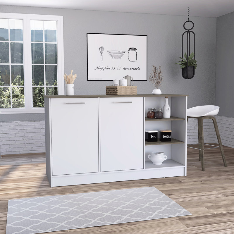 Îlot de cuisine polyvalent avec rangement abondant et design élégant