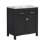 Meuble-lavabo de 30 po avec lavabo en céramique, armoire de salle de bain simple avec 2 portes et une tablette, portes à fermeture douce-405273469