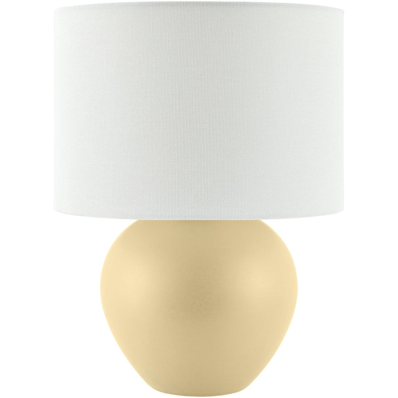 Ceramic Table Lamp with Linen Drum Shade , Cream