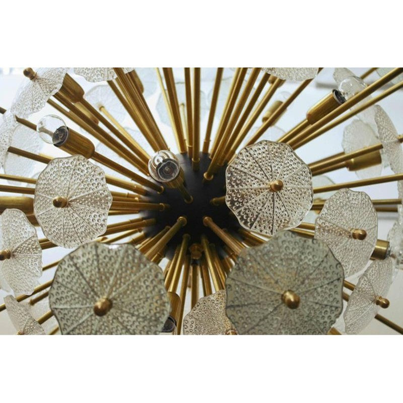 Lustre fantaisie en laiton 30 lumières Bijoux, Fumée texturée, Chrome chrome, 29” Length x 29” Width x 52” Height