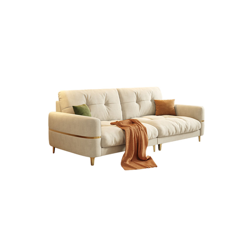 Simple flannelette sofa, 38.18" H x 86.61" W x 36.61" D