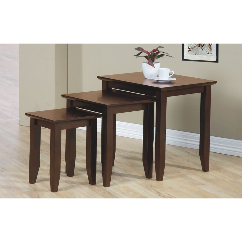 Tables gigognes en bois massif Cafferata, Noyer