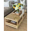 Table basse rectangulaire à 2 niveaux avec plateau en verre Latitude Rattan Cane