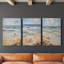 Série Sea and Shore CXIV - Ensemble de 3 toiles tendues avec châssis - Prêt à être accroché-742021307