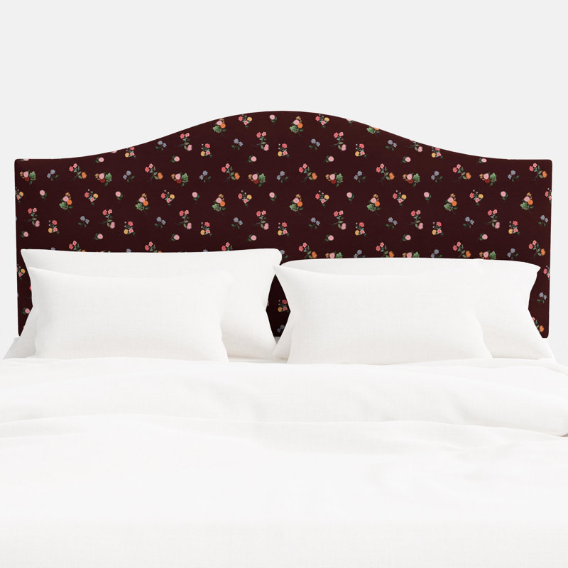 Mayfair Headboard In Ditsy Dahlia Burgundy, Twin, Red