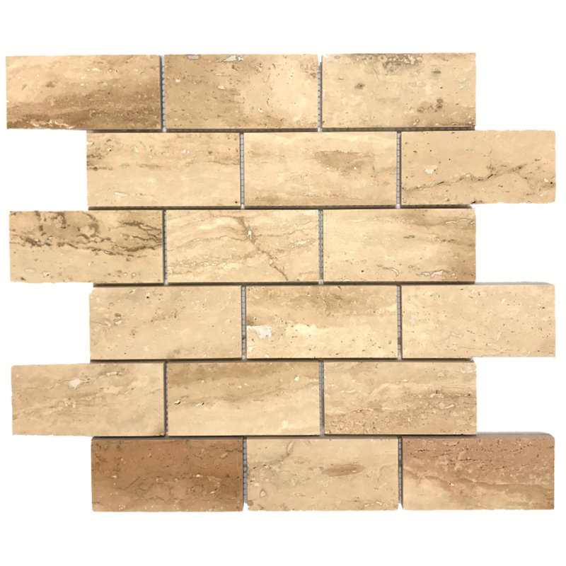 2" x 4" Marble Brick Joint Mosaic Wall & Floor Tile