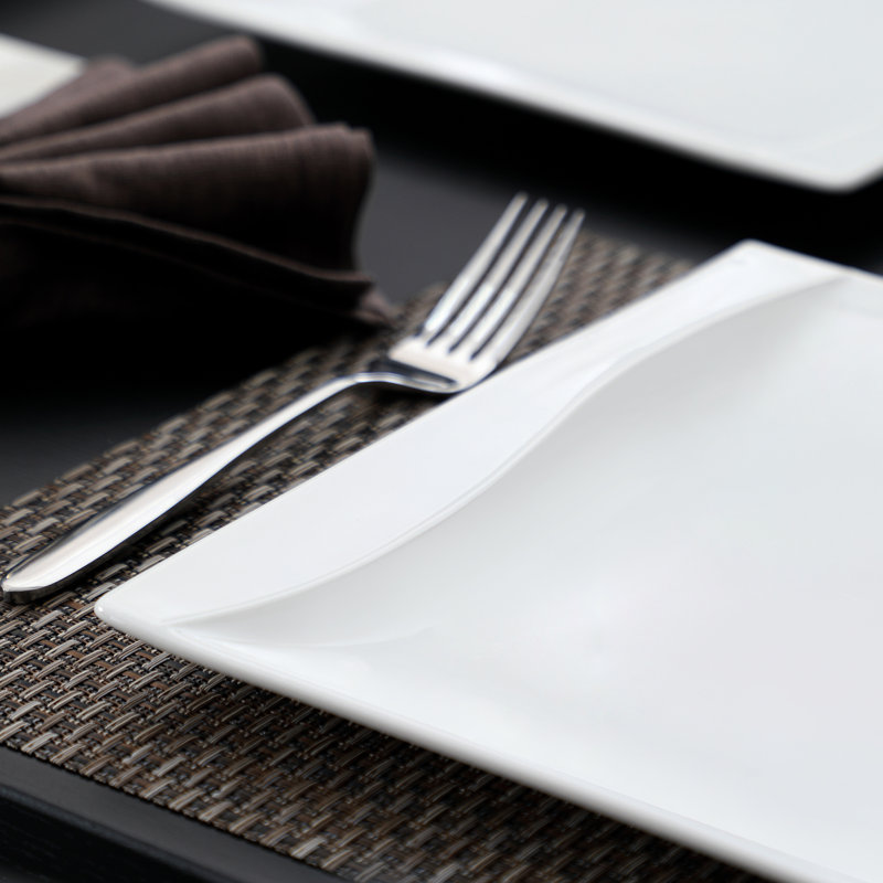 Carina 30 Piece Fine Porcelain Square Dinnerware Set, Service For 6