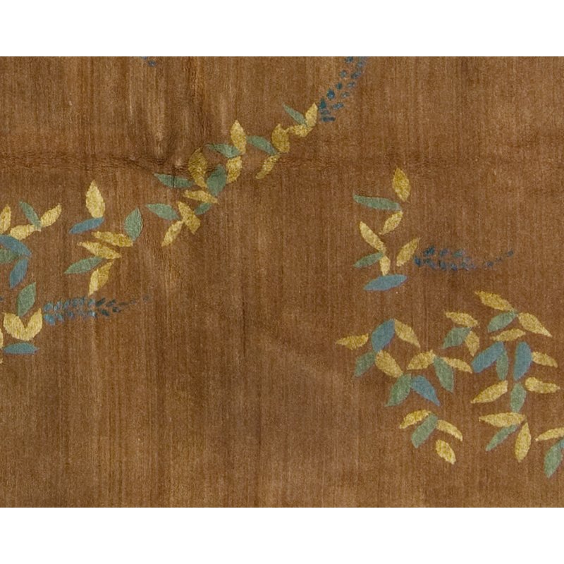 Floral Area Rug in Blue/Brown, Rectangle 6' x 9'