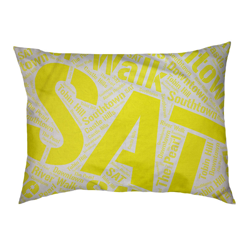 Coussin de chien « districts », Grand (l 40 po x P 30 po x H 14 po), Jaune, San Antonio