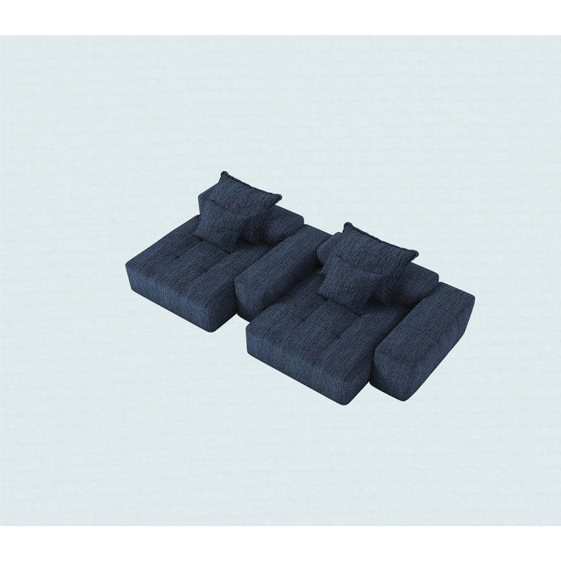Canapé modulaire surdimensionné Boneless, Bleu
