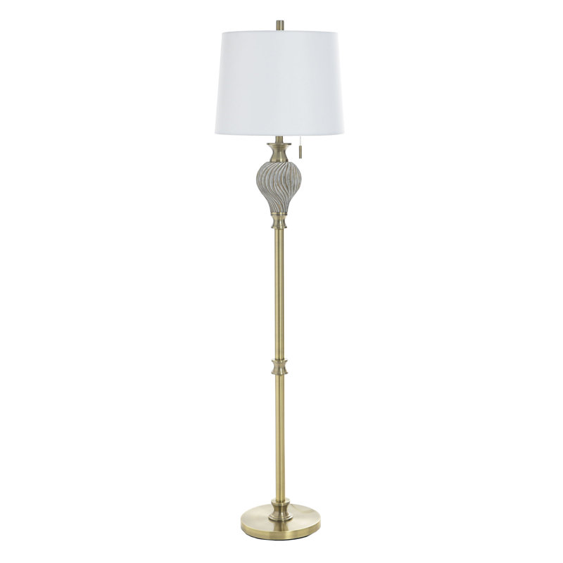 Rowan Floor Lamp - Ash - White Shade, Ash