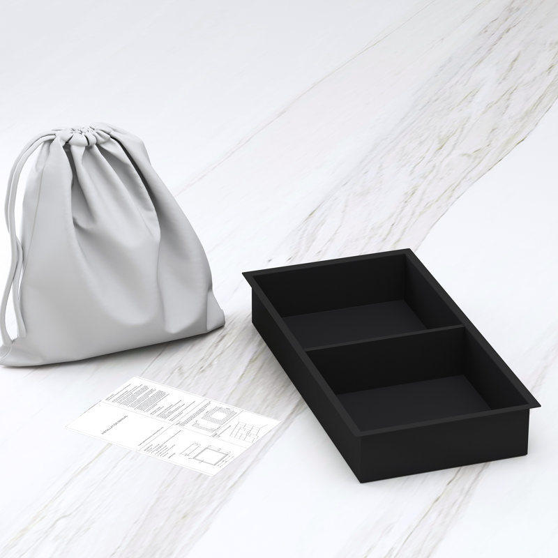 Niche de douche encastrée double couche, 63,5 cm (H) x 33 cm (L) x 10 cm (P), sans tuiles, noir mat, Noir mat