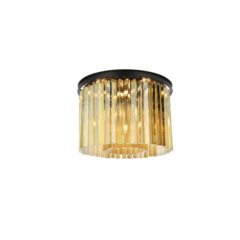 Yazmin Flush Mount, Mocha Brown, Golden Teak (Smoky)