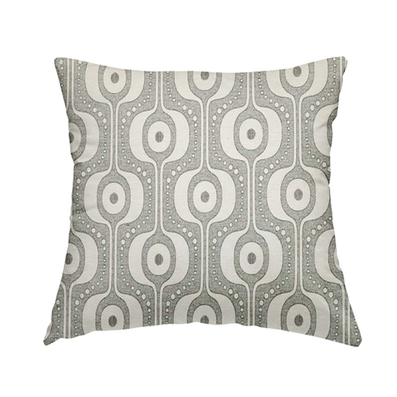Kory Geometric Square Throw Cushion, 55cm H x 55cm W x 5cm D, Silver/Grey