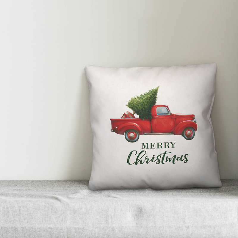  Housse de coussin Merry Christmas, 16 po x 1 po, Housse de coussin seulement - Insert