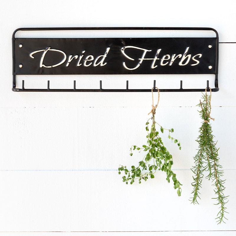 Décoration murale support en métal herbes séchées, Dried Herbs