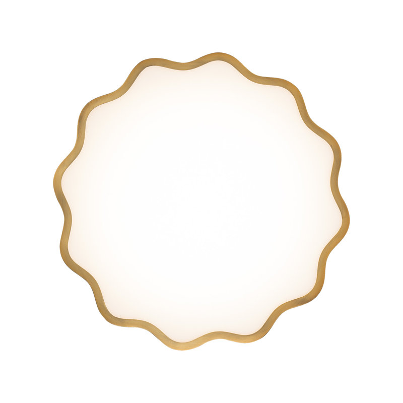 Vaughan Dimmable LED Wall & Ceiling Flush Mount, 3" H x 16" W x 16" D, Aged Brass