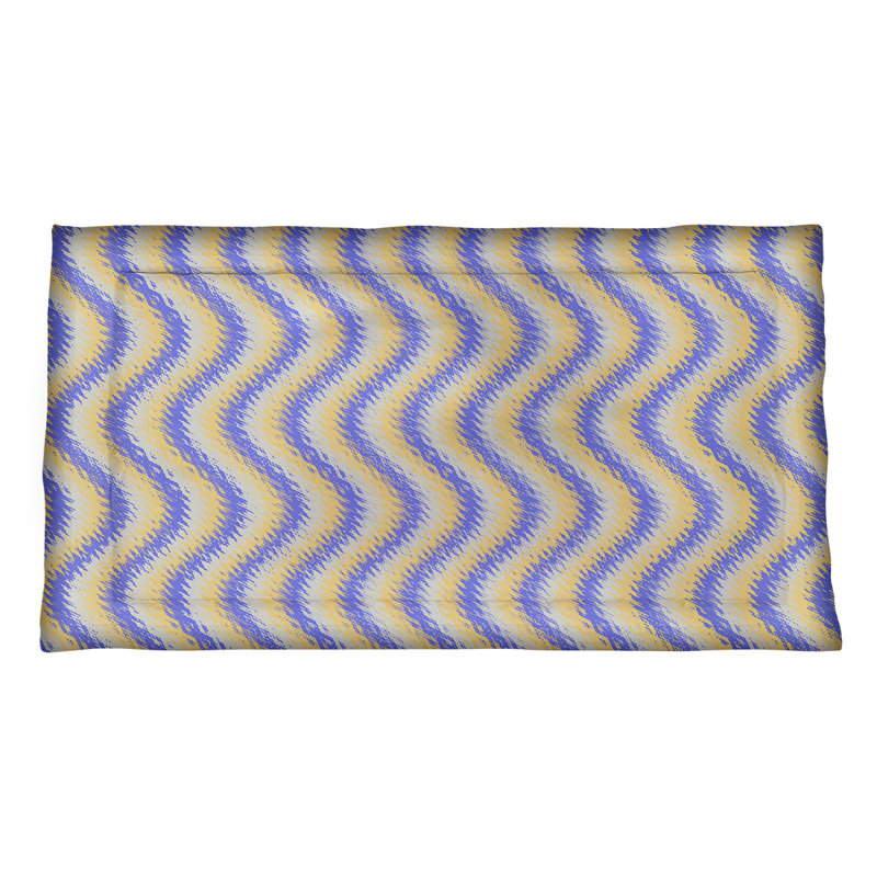 Taie décorative Katelyn Elizabeth, Polyester, Très grand lit, Bleu/jaune