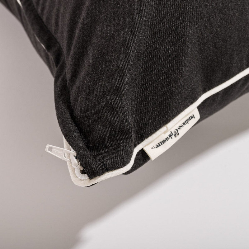 Coussin Euro, Square 26", Noir / blanc
