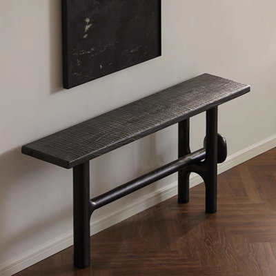 Black Solid Wood Console Table