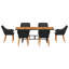 7 Piece Garden Dining Set Black