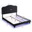 Button Velvet Upholstered Bed - Queen Stable Wood Frame Black Led Lights Simple Assembly Exceptionality Easy Quality-1556533087