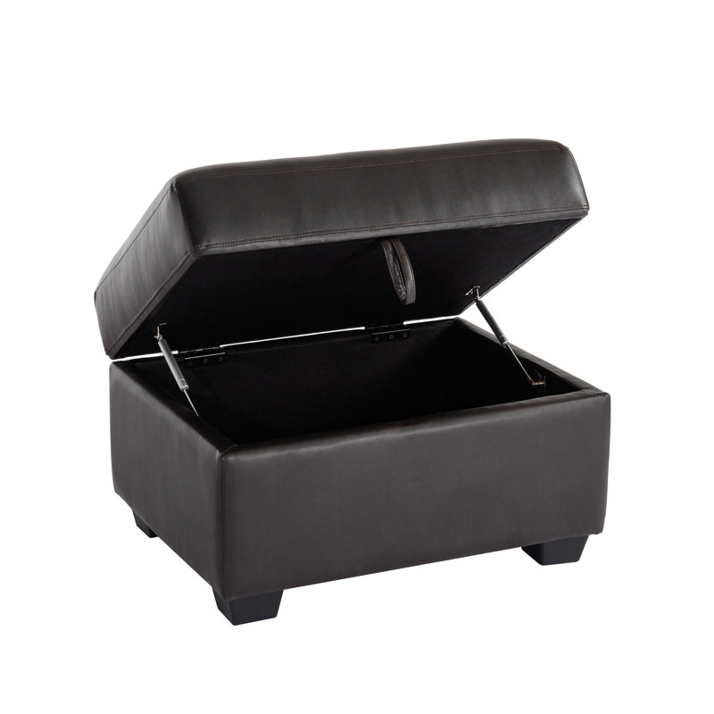 Repose-pieds en similicuir avec rangement, repose-pieds, Chocolat