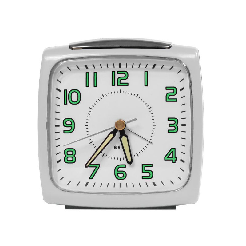 Quartz Movement / Crystal Tabletop Clock with Alarm, White