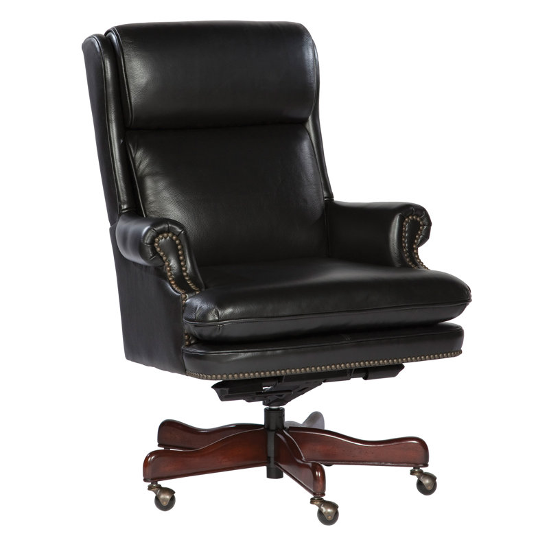 Anabelle Leather Swivel Executive Chair, Black