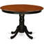Ensemble de table de salle à manger 5 pièces pour 4 personnes comprenant une table de cuisine ronde avec piédestal et 4 chaises de salle à manger en tissu de lin, 36 po x 36 po, noir et cerise-1029473376-1068918139