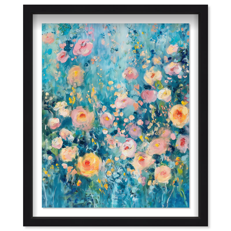 Undersea Petal II Shadowbox Floral & Botanical Print by Oliver Gal, Black Frame, 16 x 20, 21.5"H x 17.5"W, Black Frame