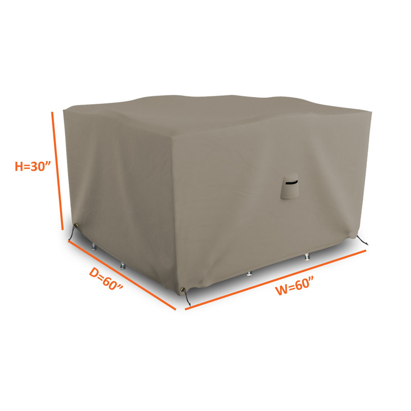 Outdoor Square Dining Table & Chair Set Cover, 1000D PVC-Coated Heavy Duty Waterproof Patio Furniture Cover, UV & Tear-Resistant with Air Vents & Drawstrings