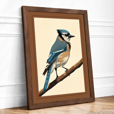 Blue Jay On Branch Botanical - Print