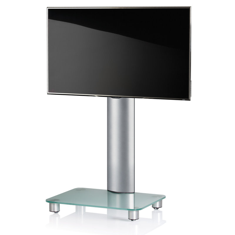 Reuland Unfinished TV Stand for TVs up to 24", Silver Brushed/Frosted