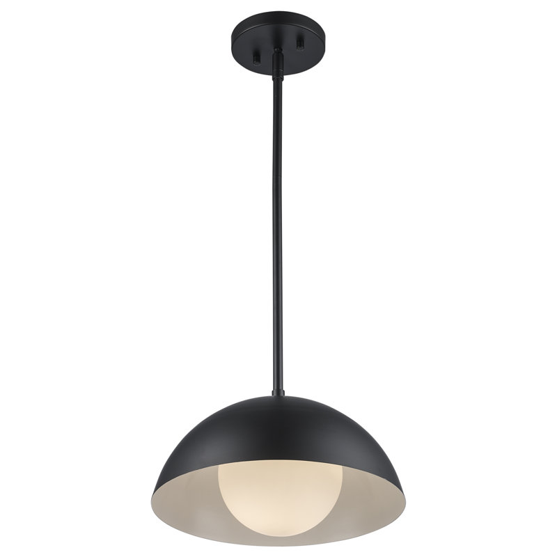 Luminaire suspendu en forme de dôme à 1 lumière Montana, Noir